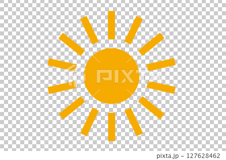 Simple and easy to use orange sun icon Simple and easy to use orange sun icon 127628462