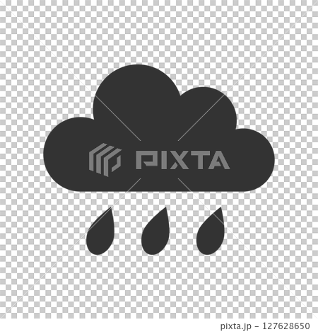 Flat design rain illustration with clouds and drops 127628650
