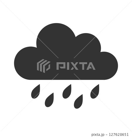 雲としずくのフラットデザイン雨イラスト 127628651