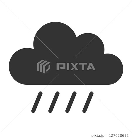 雲としずくのフラットデザイン雨イラスト 127628652