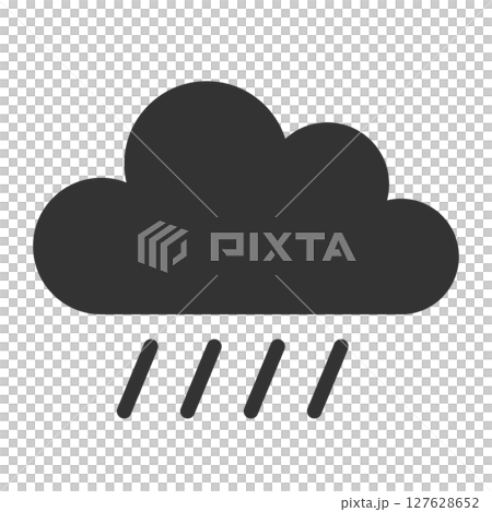 雲としずくのフラットデザイン雨イラスト 127628652