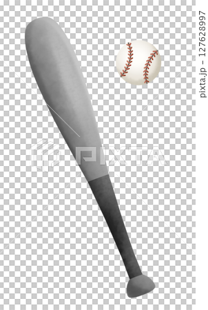 Metal bat and ball illustration Metal bat and ball illustration 127628997