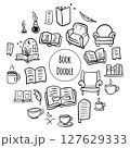 Doodle book collection. Educational illustration, books set icon. . Reading books concept. 127629333