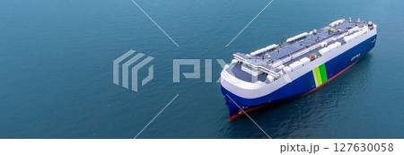 Aerial view RoRo Ship business logistic and transportation sea freight, Cargo and RoRo ship Roll On Roll Off ship at sea, Car carrier ship RO-RO Roll on Roll off. Aerial view RoRo Ship business logistic and transportation sea freight, Cargo and RoRo ship Roll On Roll Off ship at sea, Car carrier ship RO-RO Roll on Roll off. 127630058