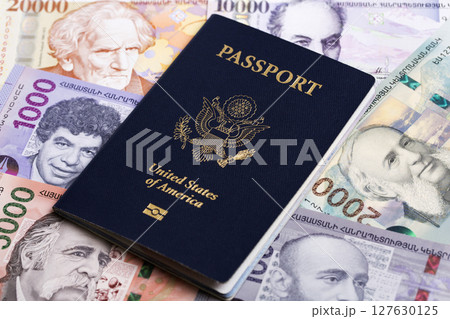 American passport on Armenian Dram American passport on Armenian Dram 127630125