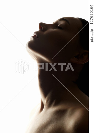 close-up portrait of Beautiful Woman. Female body silhouette 127630164