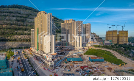 June 8 2025 Modern Residential Complex and Construction Site Amid Hill 127630515