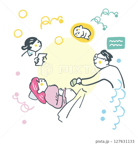 丸くつながる妊婦検診 エコーの検査日 ストックイラスト素材集 丸くつながる妊婦検診 エコーの検査日 ストックイラスト素材集 127631133