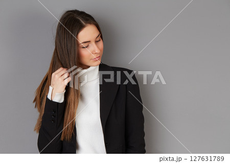young female doctor in studio background 127631789