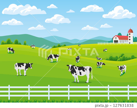 牧場の風景 127631838