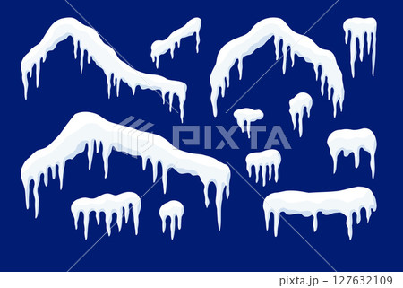 Frozen Holiday Elements: Snow Caps and Icicles Vector Pack Frozen Holiday Elements: Snow Caps and Icicles Vector Pack 127632109