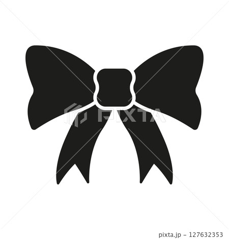 Bow Tie Solid Icon. Fashion Accessory, Gift Wrapping, And Decorative Ribbon Silhouette Symbol. Elegant Design Element. Isolated Vector Illustration 127632353