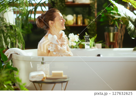 Happy Self-Care Scrub in a Bright Bubble Bath Happy Self-Care Scrub in a Bright Bubble Bath 127632625