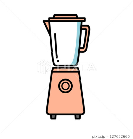 ピンクのベースが可愛いブレンダーのシンプルイラスト｜ブレンダー,ミキサー,キッチン家電,ピンク,白背 127632660