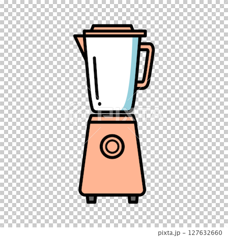 ピンクのベースが可愛いブレンダーのシンプルイラスト｜ブレンダー,ミキサー,キッチン家電,ピンク,白背 127632660