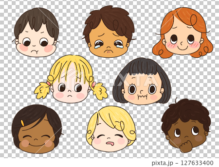 Children with various expressions: Modest facial expression set 2 revised 127633400