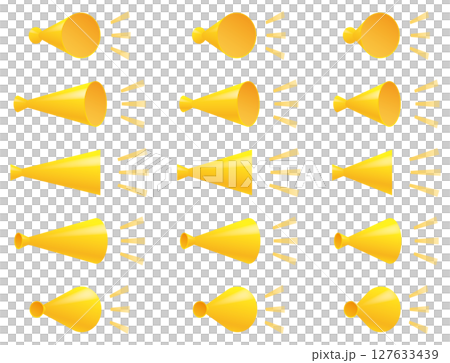 Vector illustration set of various megaphone, loudspeaker icons 127633439