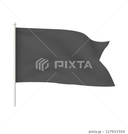 Black waving flag with forked edge vector 3d template, clean fabric horizontal canvas on flagpole for promotion design Black waving flag with forked edge vector 3d template, clean fabric horizontal canvas on flagpole for promotion design 127633504
