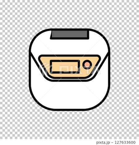 小巧而現代的電飯煲插圖 | 電飯煲，電水壺，微電腦電飯煲，廚房用具，白色背景 127633600