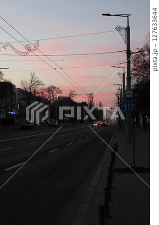 Stefan cel Mare Boulevard at sunset. 127633644