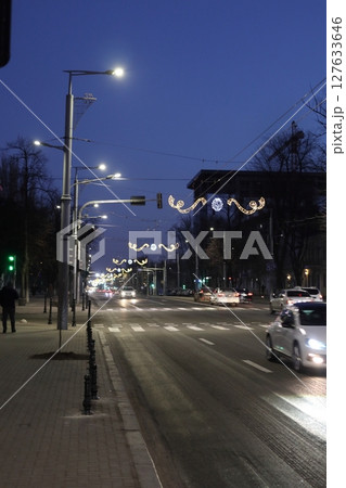 Stefan cel Mare Boulevard in the evening. 127633646