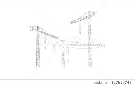 Building crane sketch Building crane sketch 127633742