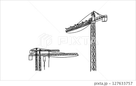 Building crane sketch 127633757