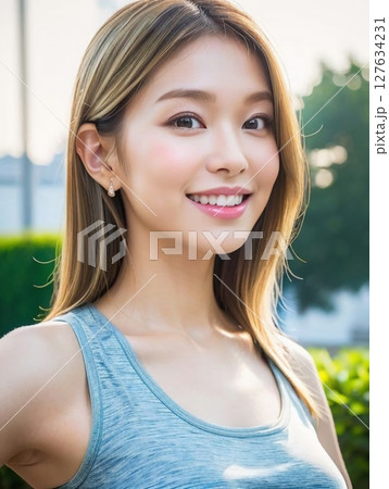 若い女性のポートレート 127634231