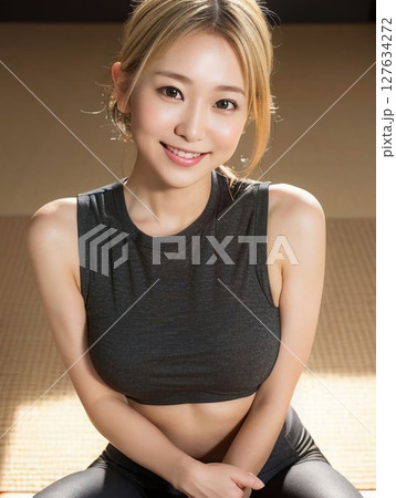 トレーニングする女性 127634272