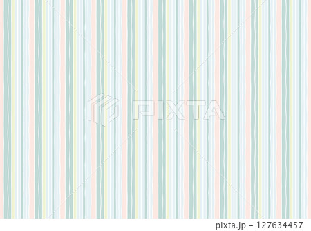 手描き風シームレスパターン　レトロストライプ 127634457