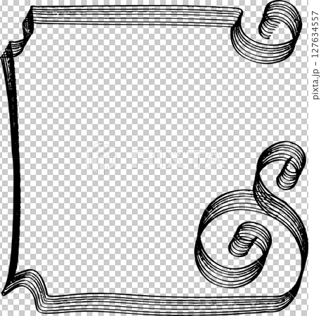 Antique black ribbon acanthus frame Antique black ribbon acanthus frame 127634557