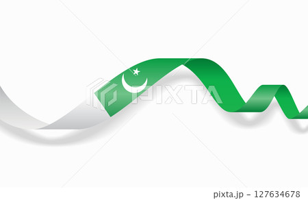 Pakistani flag wavy abstract background. Vector illustration. 127634678