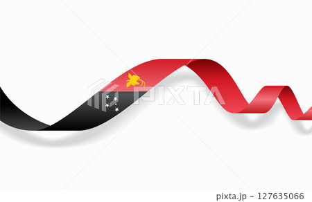 Papua New Guinea flag wavy abstract background. Vector illustration. 127635066