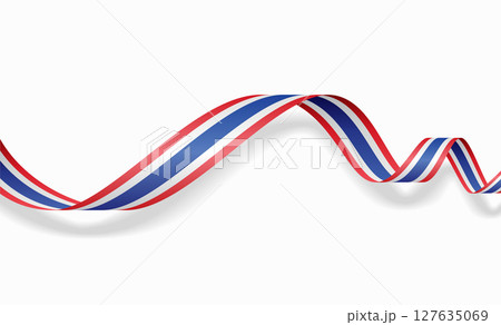 Thai flag wavy abstract background. Vector illustration. 127635069