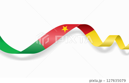 Cameroon flag wavy abstract background. Vector illustration. 127635079
