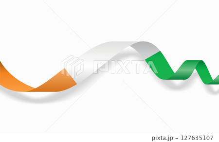 Ivorian flag wavy abstract background. Vector illustration. 127635107