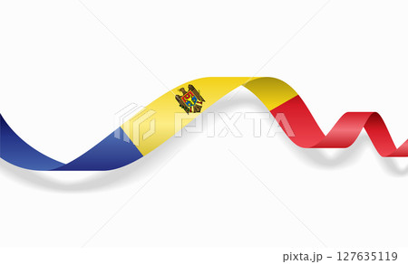 Moldovan flag wavy abstract background. Vector illustration. Moldovan flag wavy abstract background. Vector illustration. 127635119