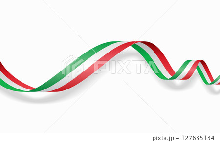 Italian flag wavy abstract background. Vector illustration. 127635134