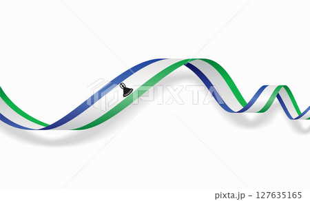 Lesotho flag wavy abstract background. Vector illustration. Lesotho flag wavy abstract background. Vector illustration. 127635165