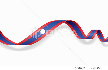 Laotian flag wavy abstract background. Vector illustration. 127635166