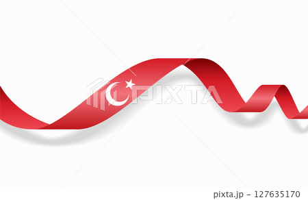 Turkish flag wavy abstract background. Vector illustration. 127635170