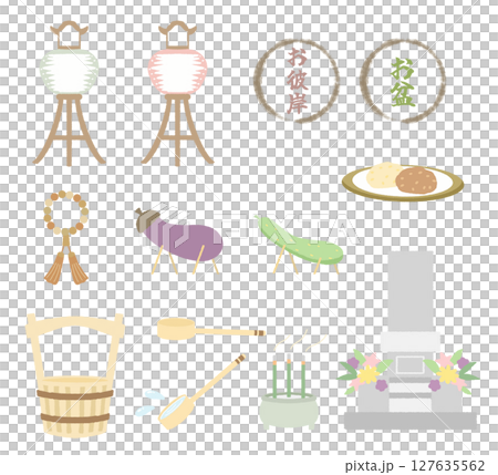 盂蘭盆節的簡單插圖集 127635562