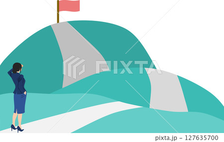 目標達成へのロードマップのイラスト 目標達成へのロードマップのイラスト 127635700