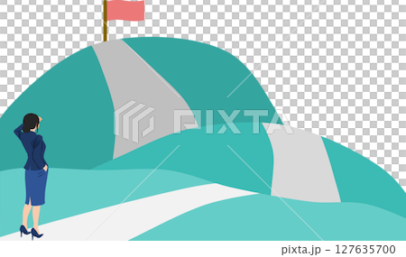 目標達成へのロードマップのイラスト 目標達成へのロードマップのイラスト 127635700