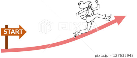目標達成へのロードマップのイラスト	 127635948