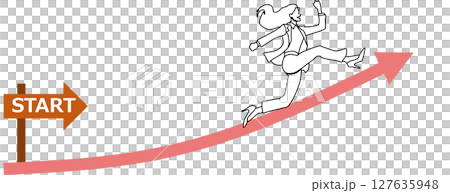 目標達成へのロードマップのイラスト	 127635948