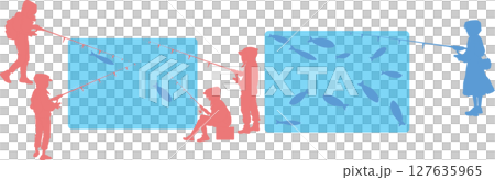 Red ocean and blue ocean illustration 127635965