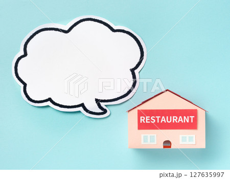 レストランと吹き出し　restaurant　店舗　外食　飲食店 127635997