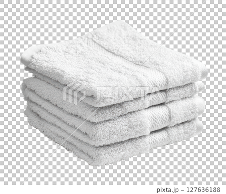 White towel transparent PNG clipart isolated on white background. 127636188
