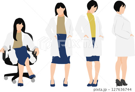 医者(薬剤師)のイラスト セット 医者(薬剤師)のイラスト セット 127636744